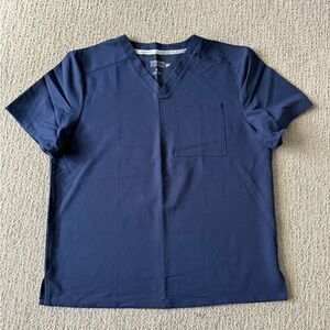 Fabletics Scrubs Navy V-Neck Short Sleeve Tee NWOT
